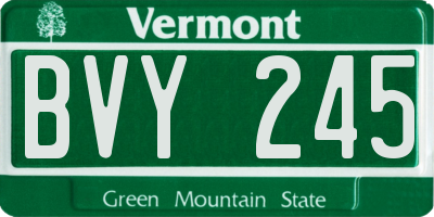 VT license plate BVY245