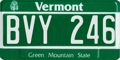 VT license plate BVY246
