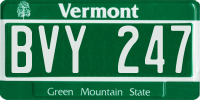 VT license plate BVY247