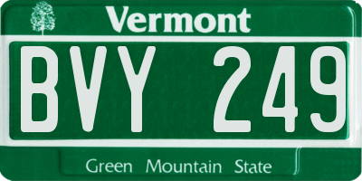 VT license plate BVY249