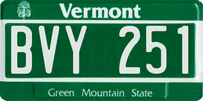 VT license plate BVY251