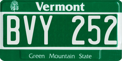 VT license plate BVY252