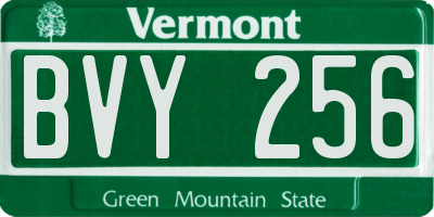 VT license plate BVY256