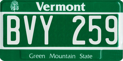 VT license plate BVY259