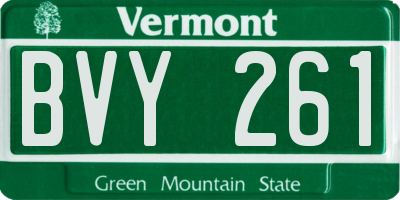 VT license plate BVY261