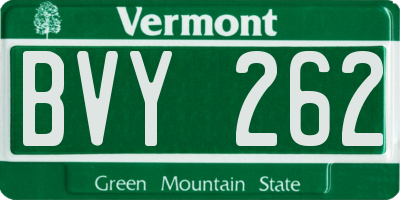 VT license plate BVY262