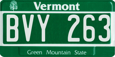 VT license plate BVY263
