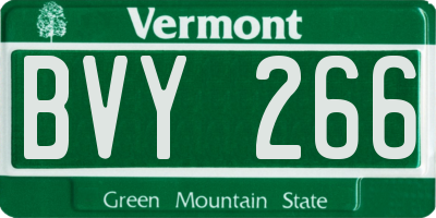 VT license plate BVY266