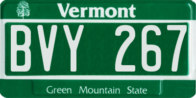 VT license plate BVY267