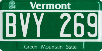 VT license plate BVY269