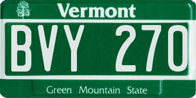 VT license plate BVY270