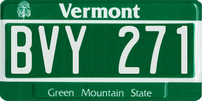 VT license plate BVY271