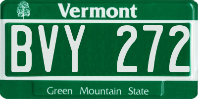 VT license plate BVY272