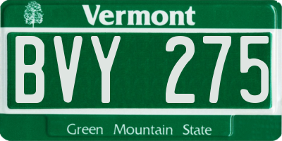 VT license plate BVY275