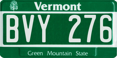 VT license plate BVY276