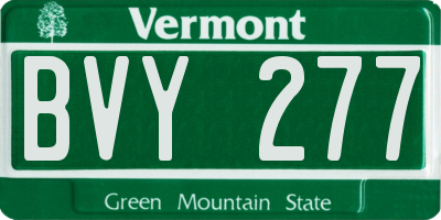 VT license plate BVY277
