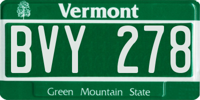 VT license plate BVY278