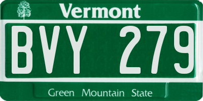 VT license plate BVY279