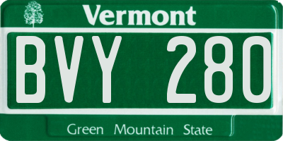 VT license plate BVY280
