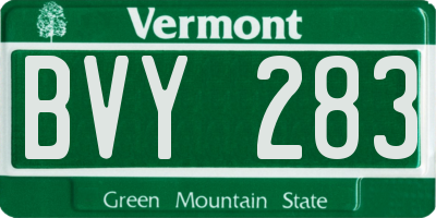 VT license plate BVY283
