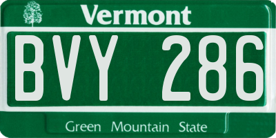 VT license plate BVY286