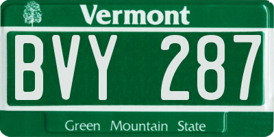 VT license plate BVY287