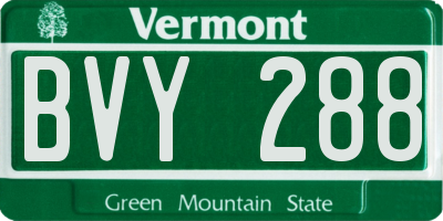 VT license plate BVY288