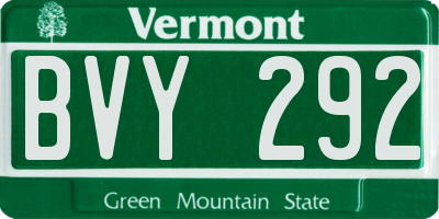 VT license plate BVY292