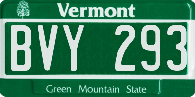 VT license plate BVY293