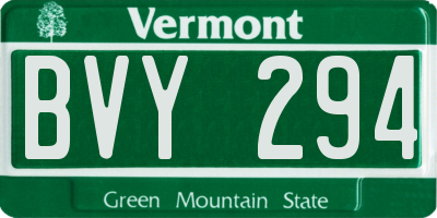 VT license plate BVY294