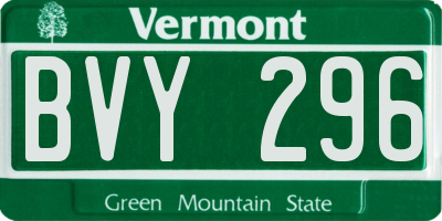 VT license plate BVY296