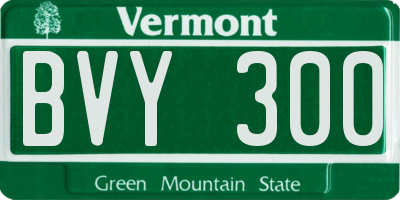 VT license plate BVY300