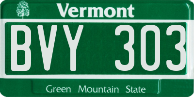 VT license plate BVY303