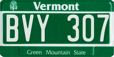 VT license plate BVY307