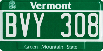 VT license plate BVY308