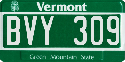 VT license plate BVY309