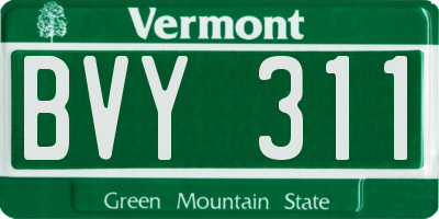 VT license plate BVY311