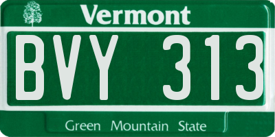 VT license plate BVY313
