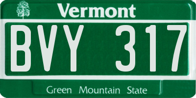 VT license plate BVY317