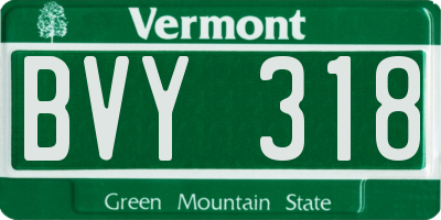 VT license plate BVY318