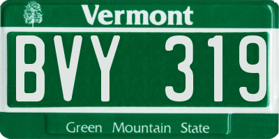 VT license plate BVY319