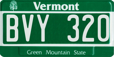VT license plate BVY320
