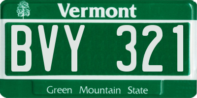 VT license plate BVY321