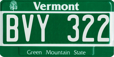 VT license plate BVY322