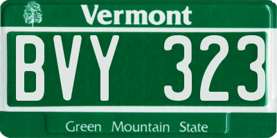 VT license plate BVY323