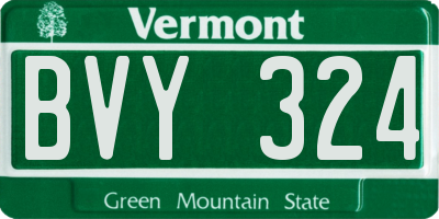 VT license plate BVY324