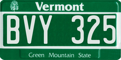 VT license plate BVY325