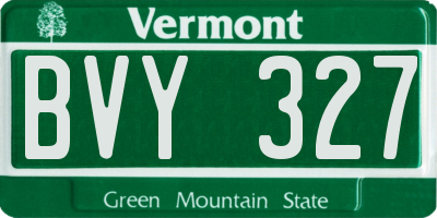 VT license plate BVY327