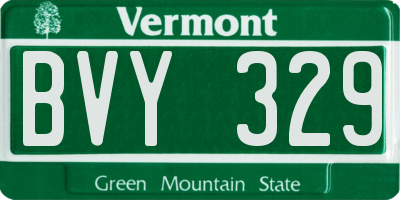 VT license plate BVY329