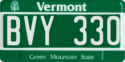 VT license plate BVY330